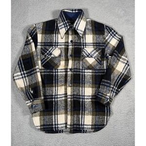 Vintage Manor House Wool Plaid Lumberjack Button Up Nylon Lining Mens‎ Small